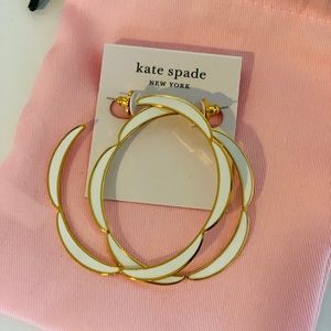 Kate Spade White Scalloped Earrings